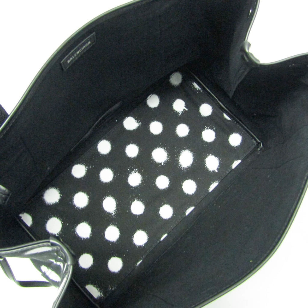 Balenciaga // Canvas + Leather Navy Cabas S Dot Tote // Black + White // Pre-Owned