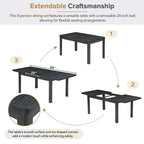 Topmax - Rustic Extendable Dining Table Set With Removable Leaf