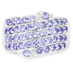 1.58 Carat Genuine Tanzanite .925 Sterling Silver Ring