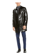 Men's Black Faux Fur Lined Coat