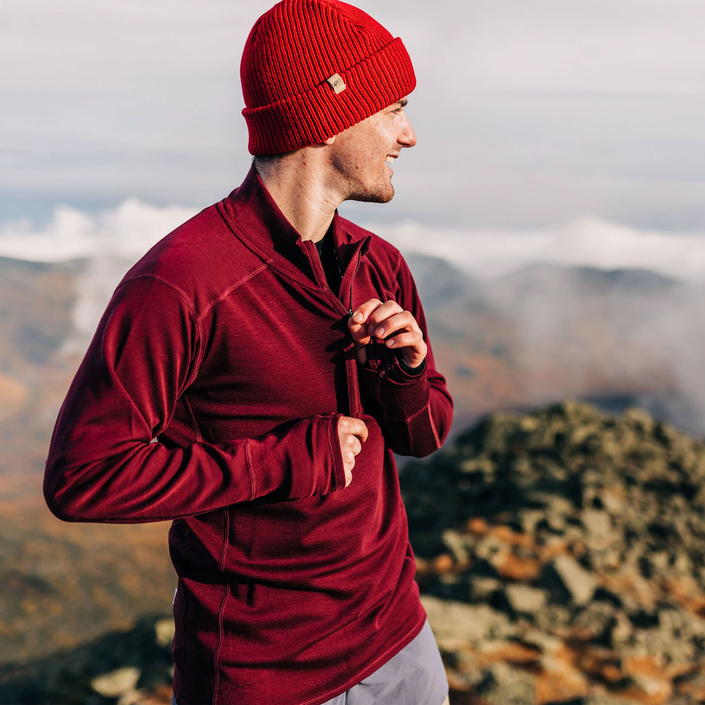 Midweight Men's Wool 1/4 Zip -  100% Merino Wool
