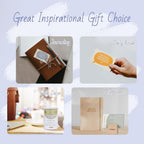 40 Positive Daily Quote Cards with Wooden Stand & Tin – Motivational Desk Decor