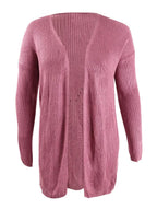 Hippie Rose Juniors' Back-Detail Long Cardigan Pink Size Small