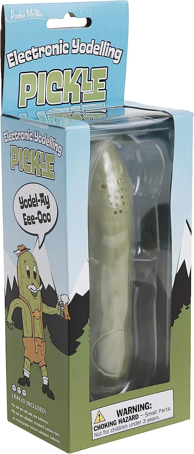 YODELLING PICKLE - Yodel-Ay Eee-Ooo Musical Sound Gag Gift Toy - Archie McPhee