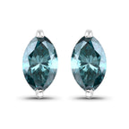 0.69 Carat Genuine Blue Diamond 14K White Gold Earrings
