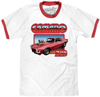 70s Chevrolet Camaro Z28 Ringer T-Shirt - White/Red