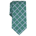 Club Room Mens Mandel Grid Silk Blend Checkered Neck Tie Green O/S