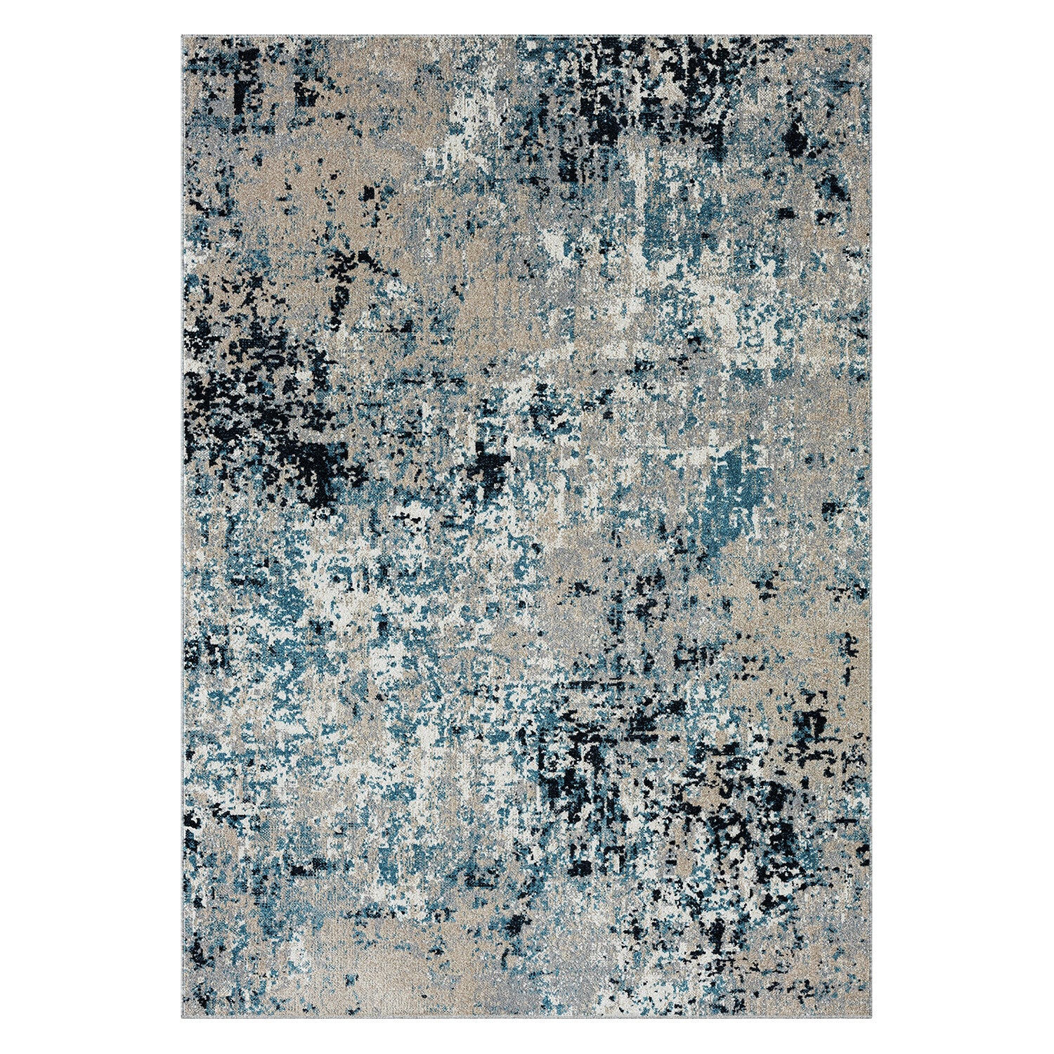 Sevita Distressed Abstract // Blue + Beige