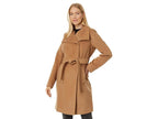 Michael Kors Womens Belted Wool Wrap Coat Camel