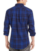 Levi's Mens Flannel Plaid Button-Down Shirt Blue L