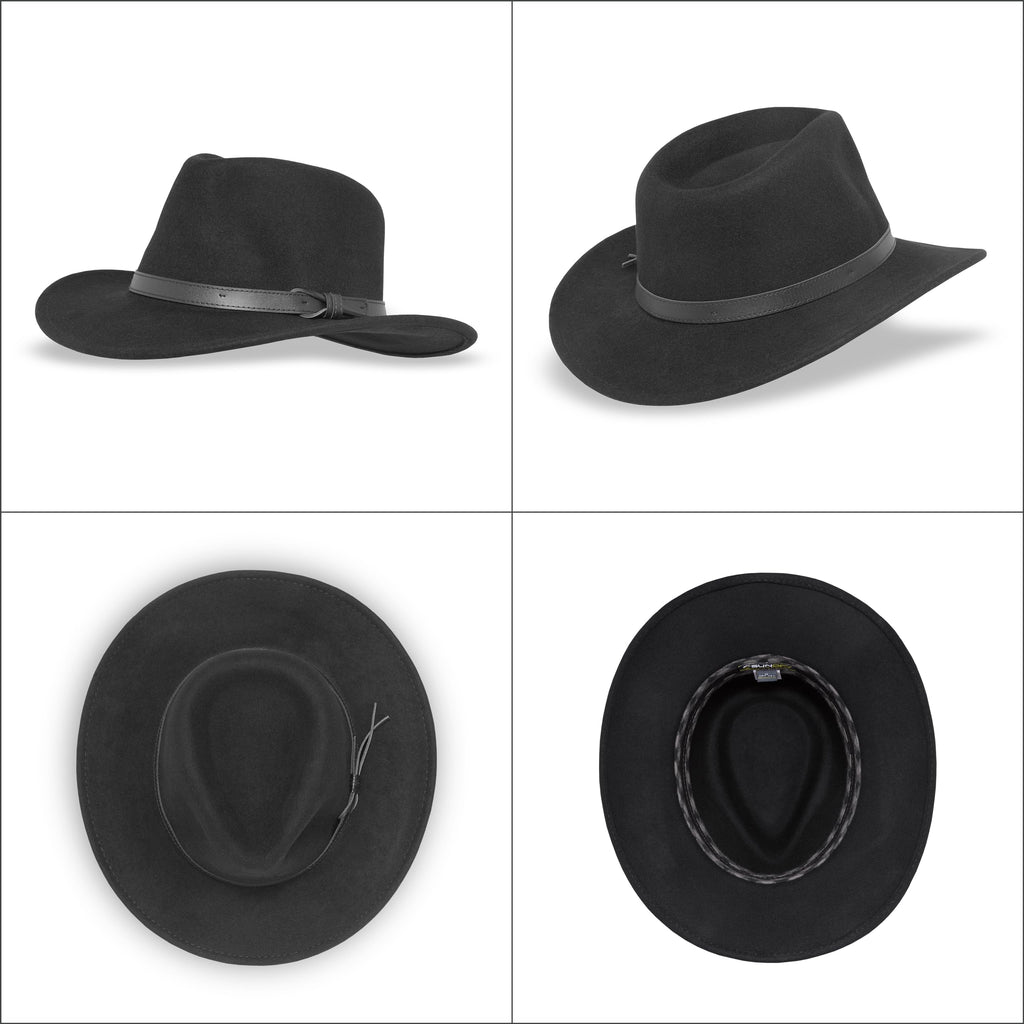 Men's Wool Felt Fedora Cowboy Hat - Walnut