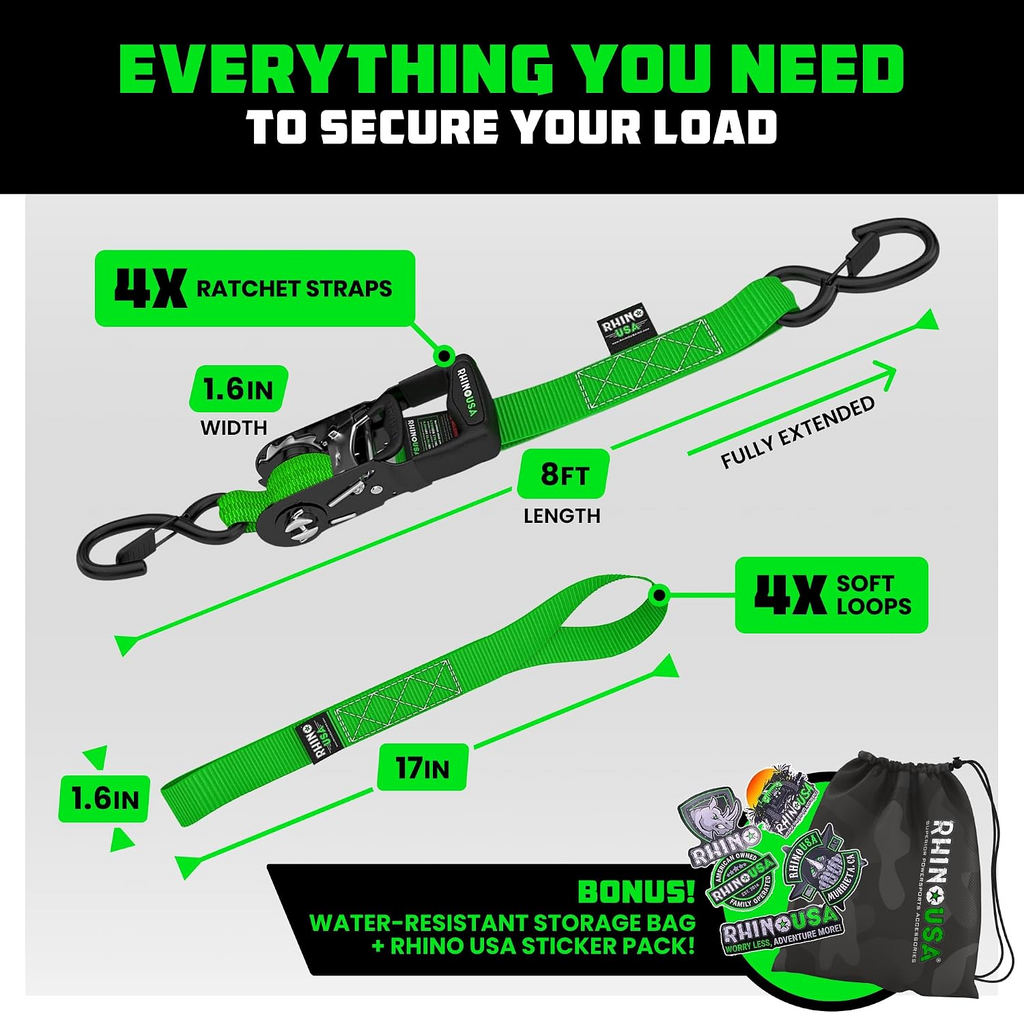 Heavy-Duty Ratchet Tie-Down Straps