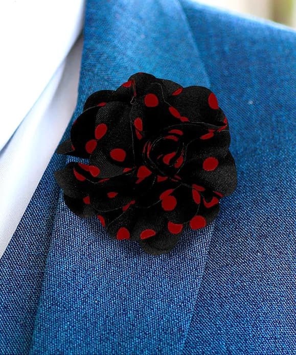 Polka Dot Flower Lapel Pin