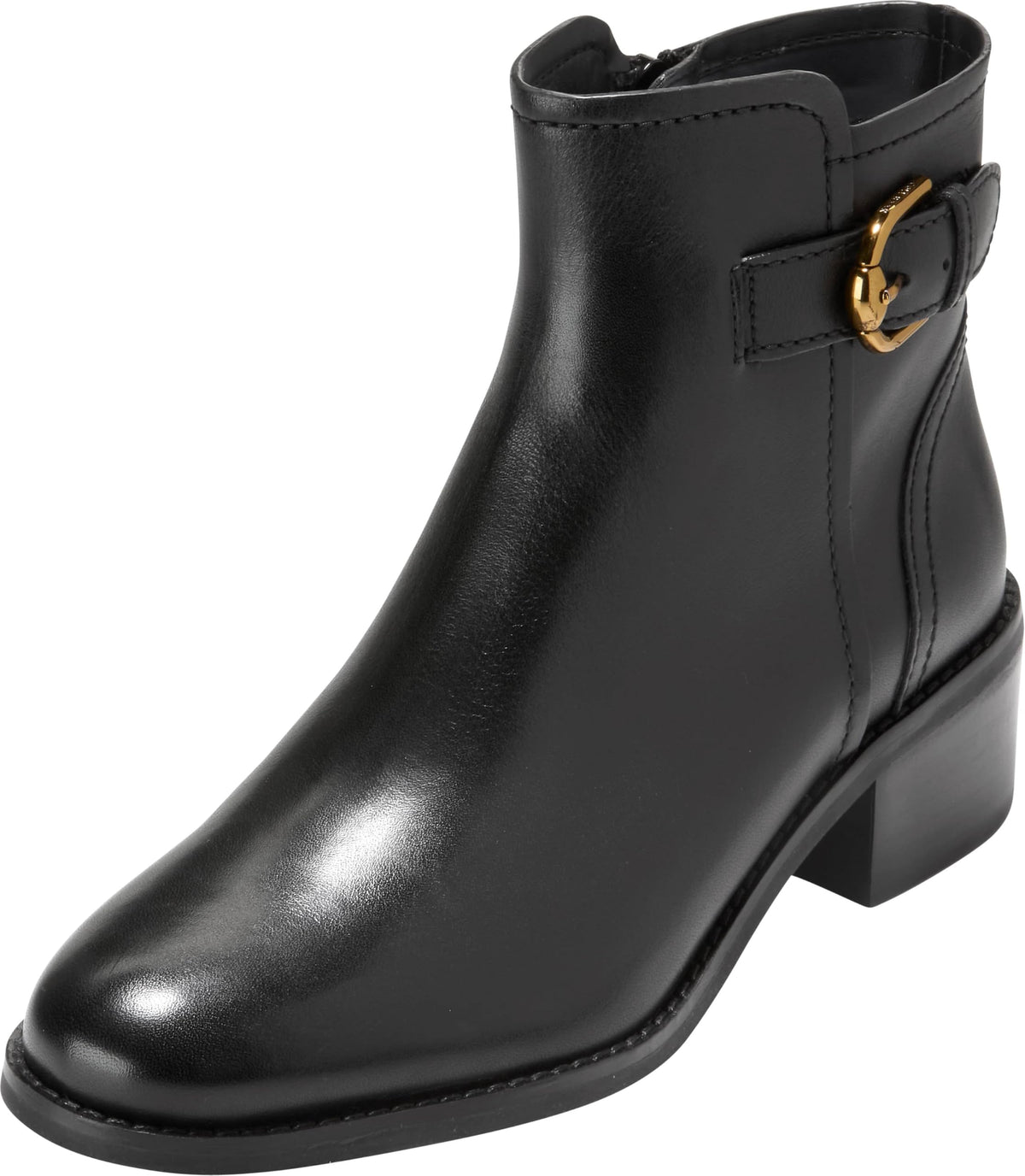 Cole Haan Women's Hanover Buckle Booties Black Leather 5.5 B US