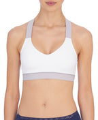 Natori Women Dynamic Racerback Sport Bralette (White/Lead, Medium)