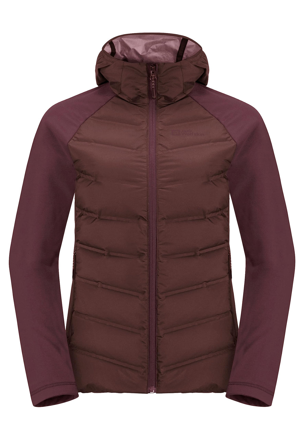 Jack Wolfskin Tasman Down Hybrid Hiking Jacket - Dark Maroon