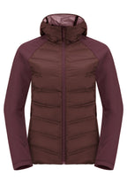 Jack Wolfskin Tasman Down Hybrid Hiking Jacket - Dark Maroon