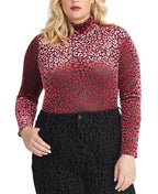 RACHEL Rachel Roy Women's Blouse Plus Turtleneck Burnout Pink 0X