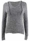 Crave Fame Juniors' Marled Fuzzy Pullover Hoodie Black Size Medium