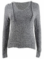 Crave Fame Juniors' Marled Fuzzy Pullover Hoodie Black Size Medium