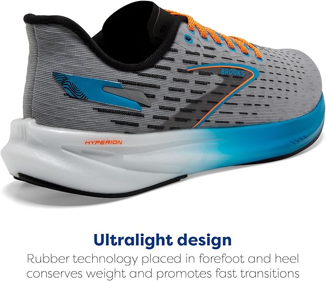 BROOKS HYPERION GREY/ATOMIC BLUE/SCARLET ,10