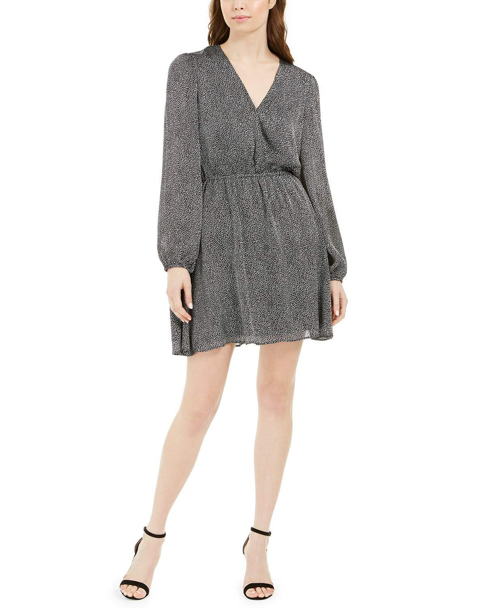 Leyden Womens Mini Surplice Mini Dress Black L