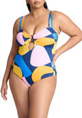ELOQUII Women's Plus Size Hardware One-Piece Swim Suit - 18, Multi