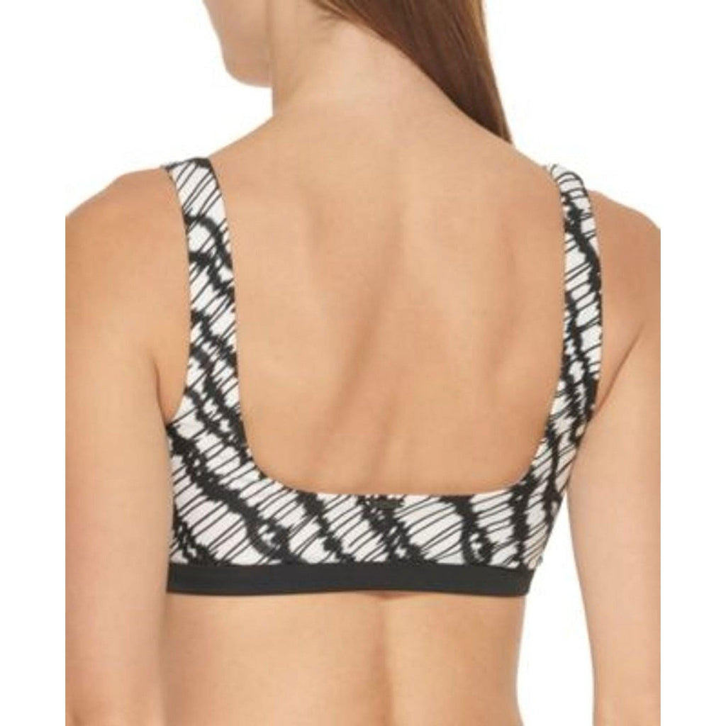 DKNY Women s Printed Square Neck Bikini Top Swimsuit Black Size Large