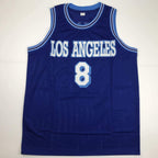 Autographed/Signed Kobe Bryant #8 Los Angeles LA Blue Retro Basketball Jersey PSA/DNA COA