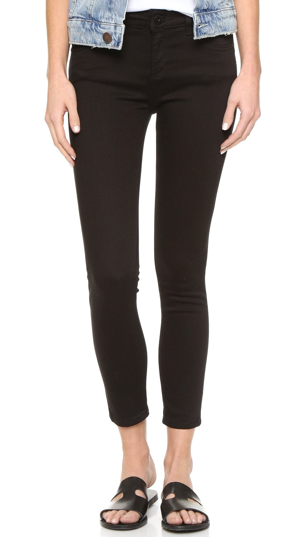 DL1961 Women's Florence Instasculpt Mid-Rise Skinny Fit Cropped Jean, Black, 26