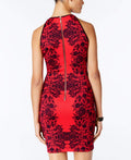 B. Darlin Womens Juniors Printed High Neck Bodycon Dress Red 9/10