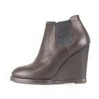 Women's Leather Wedge Heels // Brown