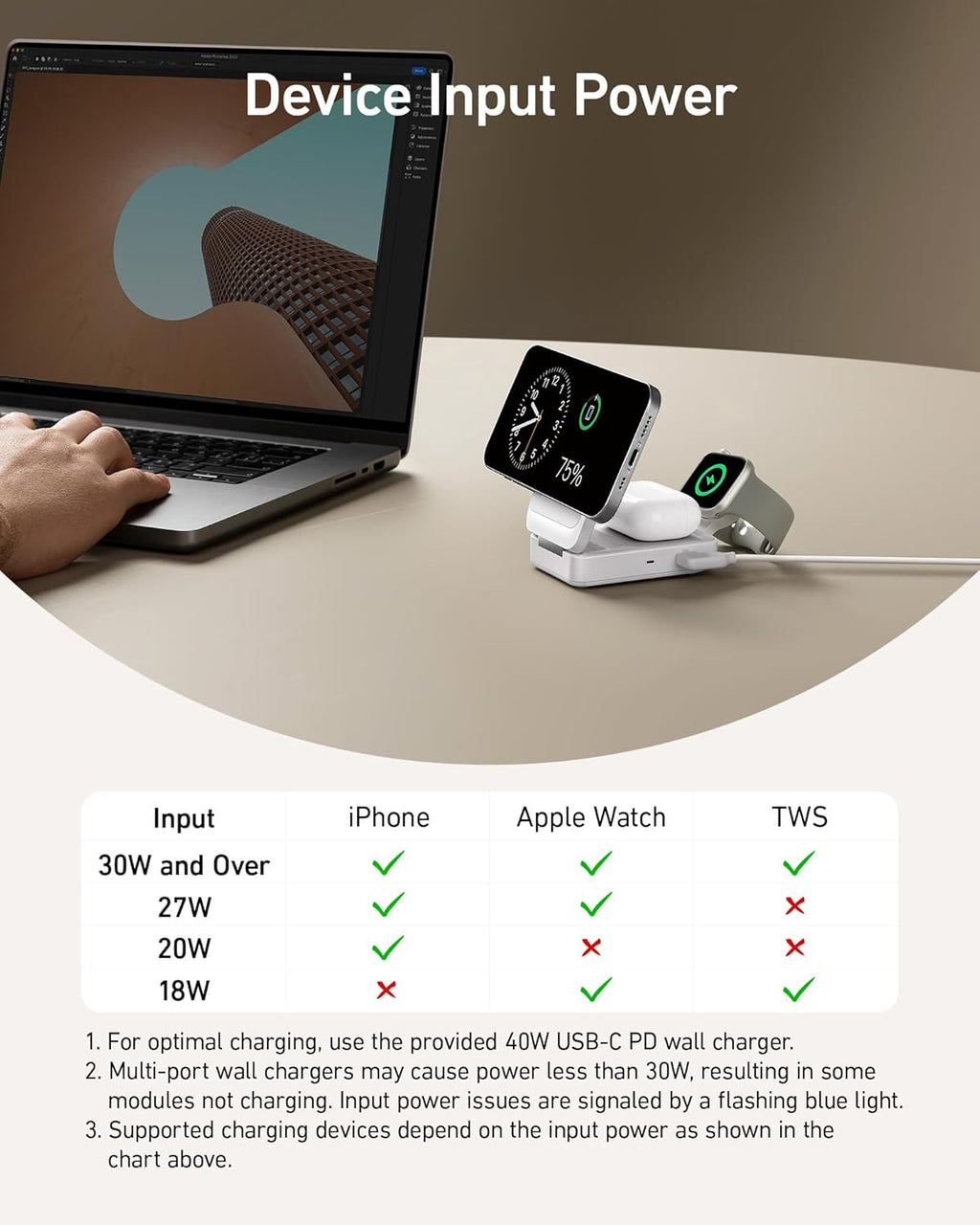 Anker MagGo Wireless Charging Station (Foldable 3-in-1)