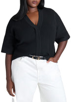 ELOQUII Women's Plus Size Wide Sleeve Sweater - 22/24, Black Onyx