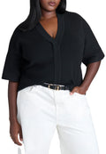 ELOQUII Women's Plus Size Wide Sleeve Sweater - 22/24, Black Onyx