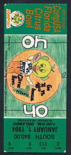 1994 Citrus Bowl Game Ticket Stub Penn State Nittany Lions vs. Tennessee 139088