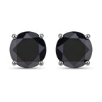 3.08 Carat Genuine Black Diamond 14K White Gold Earrings