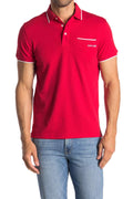 Roberto Cavalli Pipe Trim Patch Pocket Short Sleeve Polo ROSSO