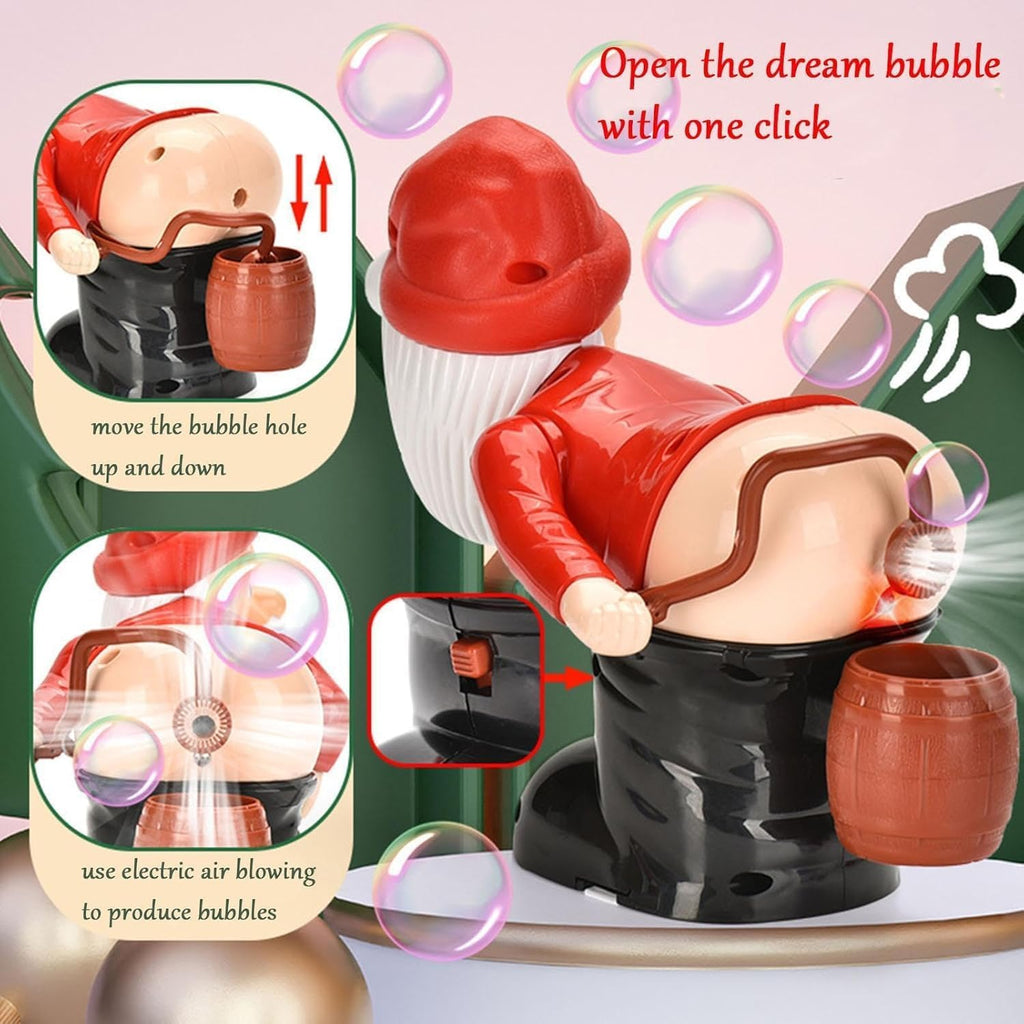Bubble Blowing Santa - Fart Bubble Machine with Flashing Lights & Music Gift