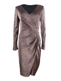 Vince Camuto Women's Metallic Animal Print Stretch Dress Gold-Brown Size 8