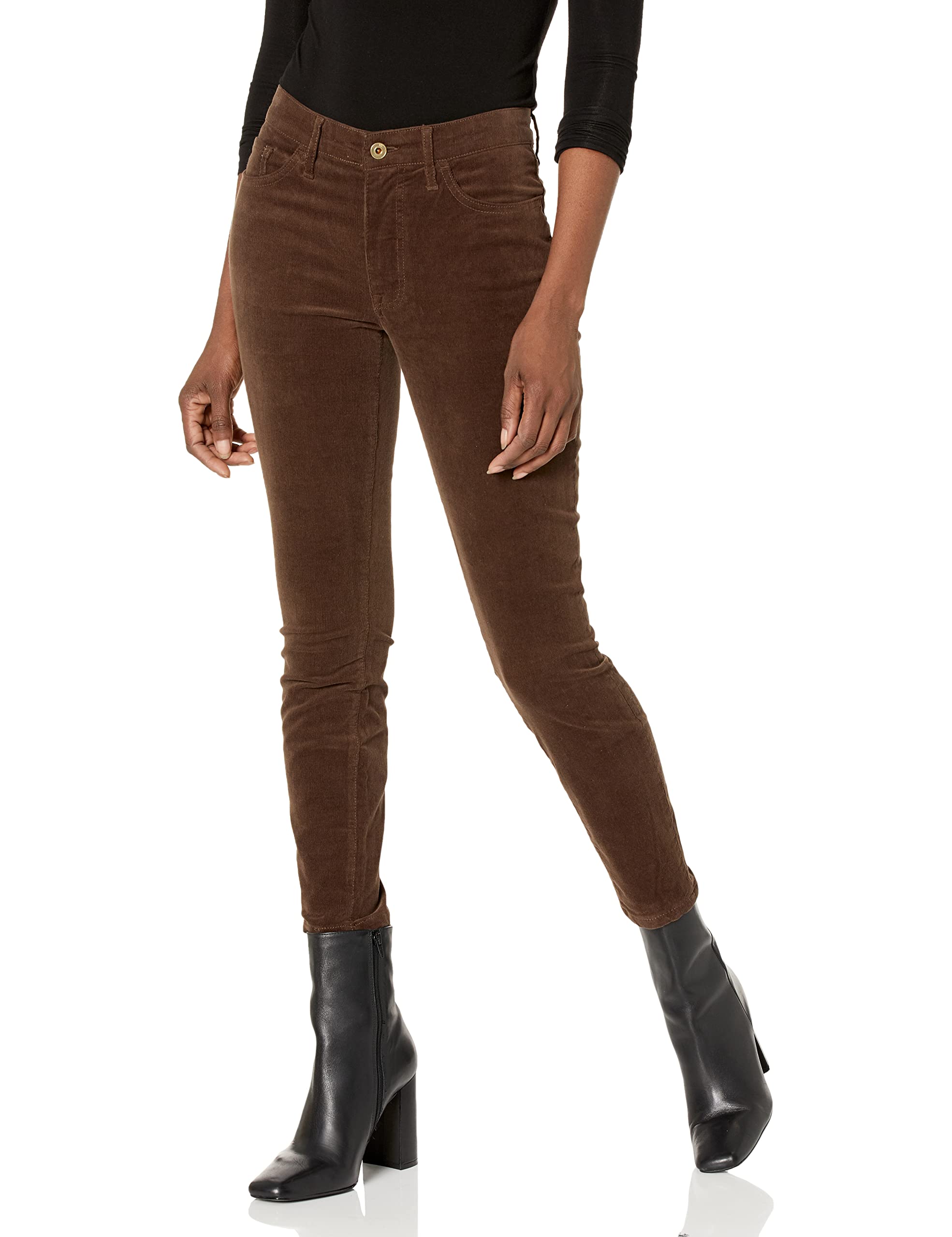 Tommy Hilfiger Women's Cords Casual Corduroy Ankle Skinny, Bark