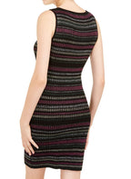 Planet Gold Womens Metallic Ribbed Sweaterdress Black S