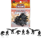 Itty Bitty Black Crows 🖤 – Realistic Mini Crow Figurines (Set of 12) | Bird Decorations - Archie McPhee