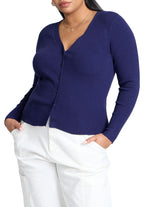 ELOQUII Elements Women's Plus Size Fitted Cardigan - 14/16, Seaborne