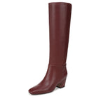 Franco Sarto Sorelina Womens Knee High Knee High Boot Bordo Red Leather Size 9