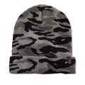 Steve Madden Mens Knit Camo Beanie Hat Black O/S