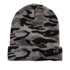 Steve Madden Mens Knit Camo Beanie Hat Black O/S