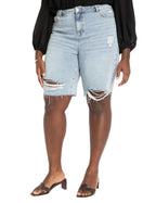 ELOQUII Women's Plus Size City Shorts - 22, Light Wash