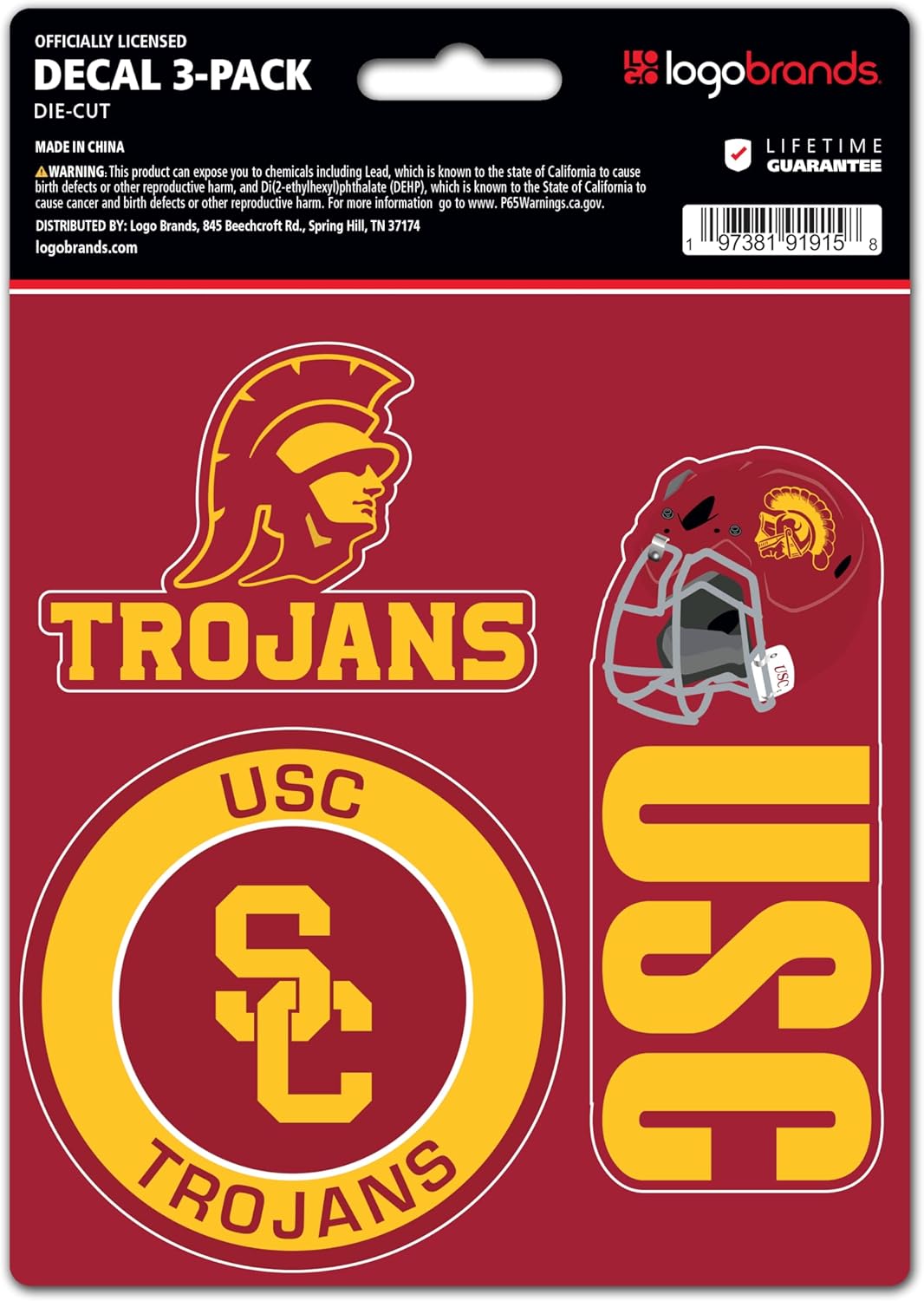 NCAA Official Team Sticker Mats - Set of 3 Stickers