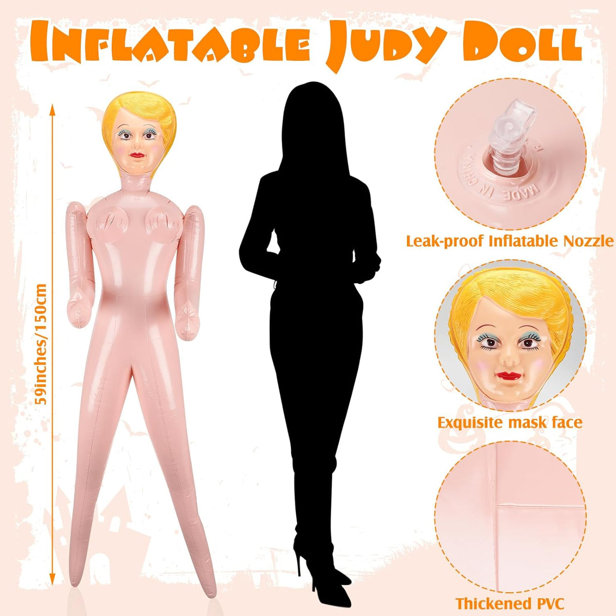 5-Foot Tall Life-Sized Inflatable Doll | Hilarious Party Prop & Gag Gift 🎉